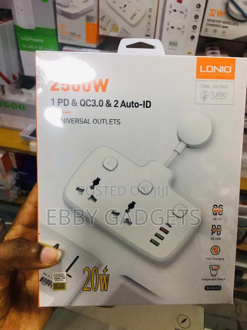 Ldnio 2500W 1pd Qc3.0 Auto ID 4usb Power Socket