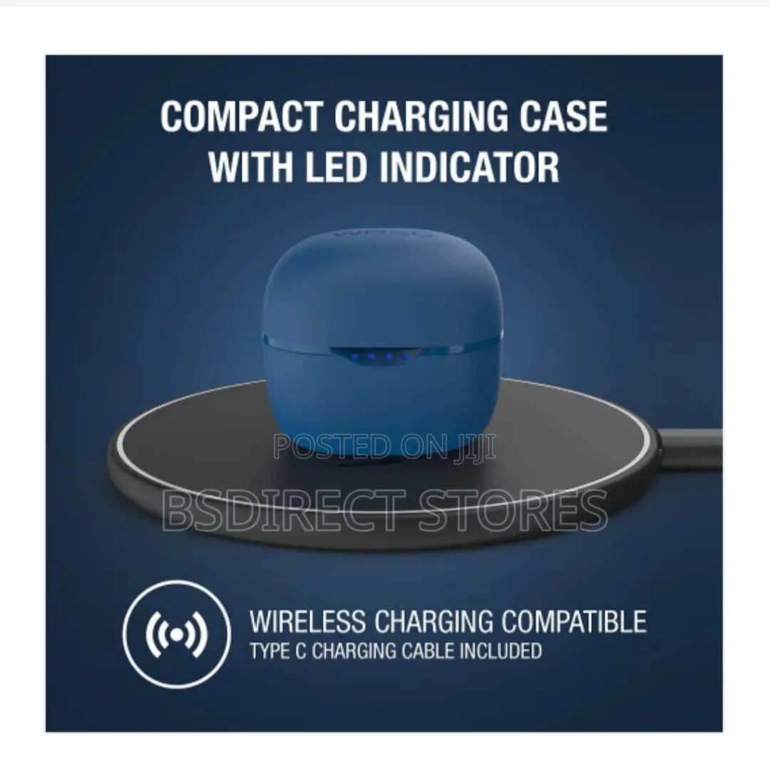 WESC NAVY True Wireless Earbuds in-Ear Bluetooth Headphones
