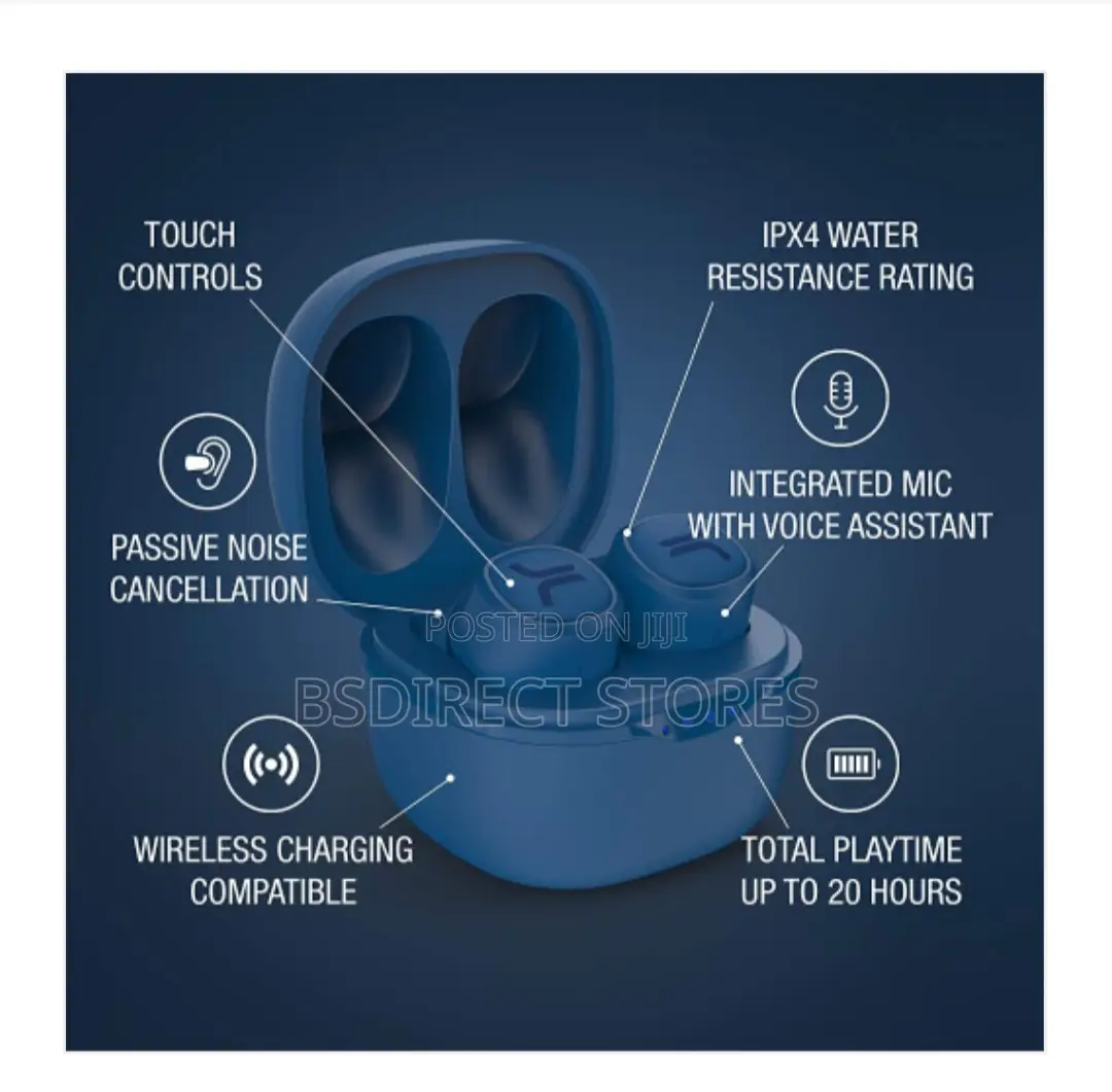 WESC NAVY True Wireless Earbuds in-Ear Bluetooth Headphones