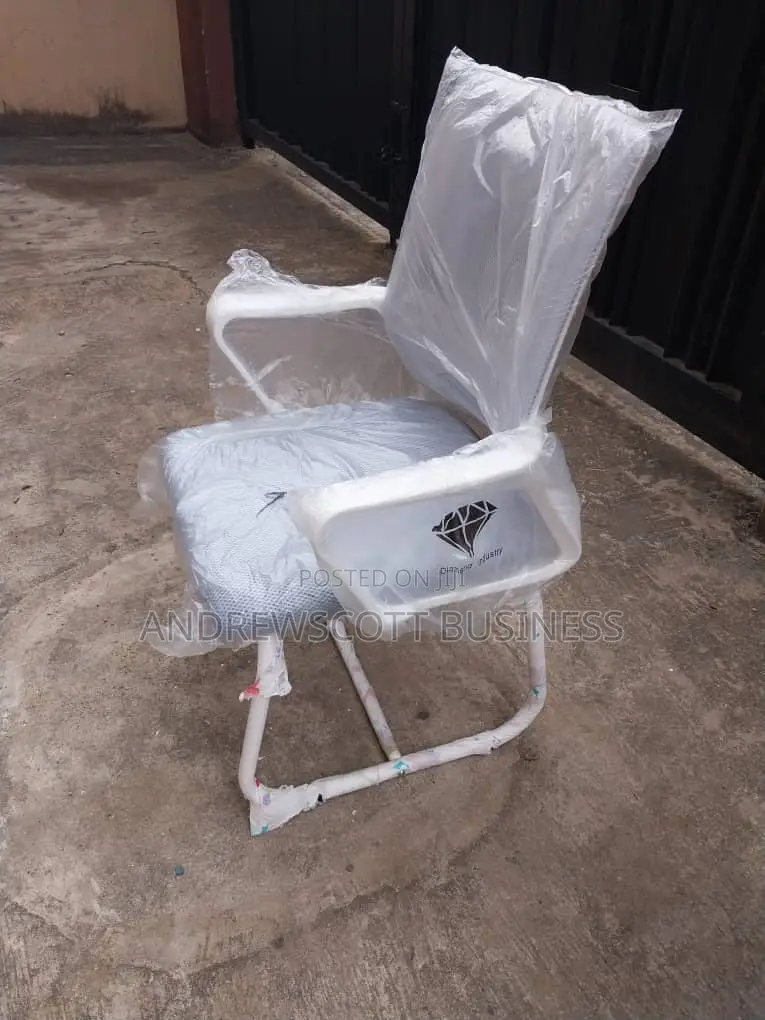 Grey and White Colour Visitors Office Chair