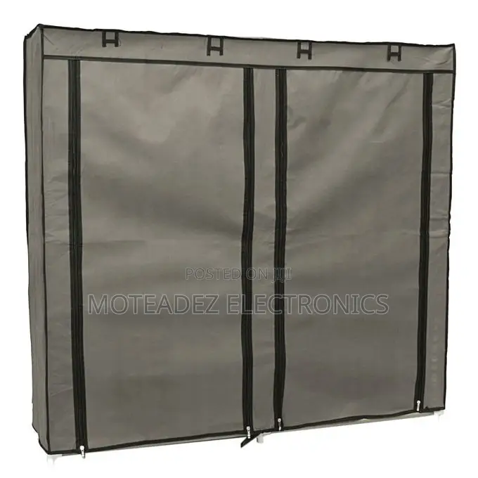 6layer Two Row Fabric Material Dust Proof Shoes Rack With Steel Pipe