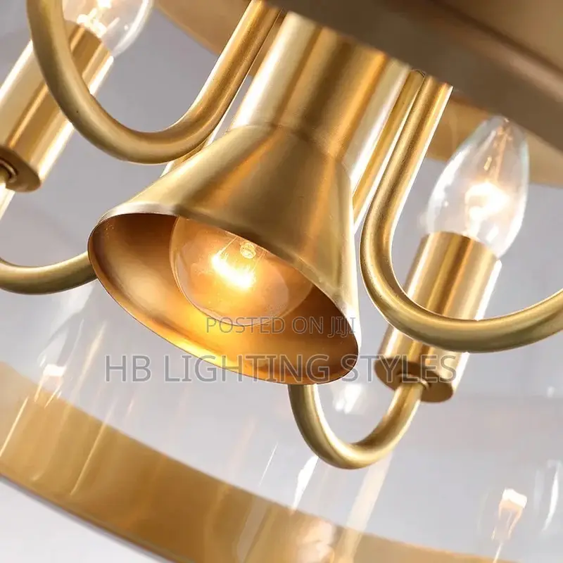 Copper European Style Glass Golden Luxury Pendant Light