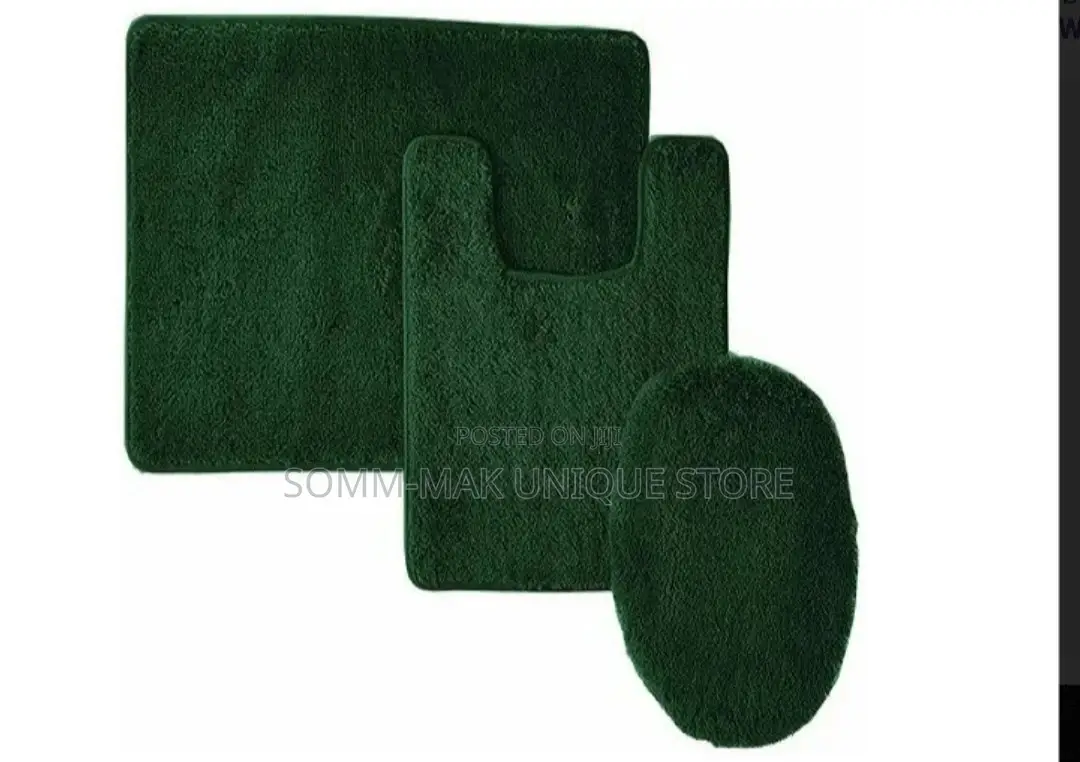 3 in 1 Toilet Mat + Pedestal Rug + Toilet Lid Cover -