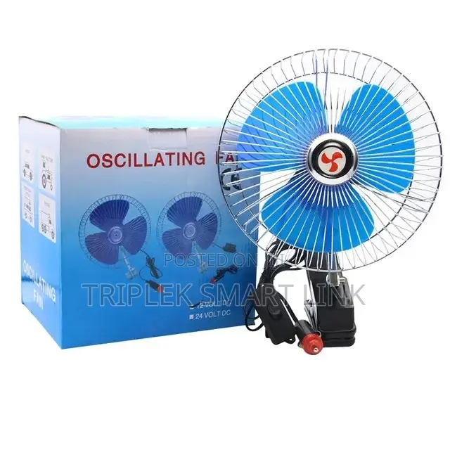 8 Inch 12V/24V Oscillating Fan For Cars, SUV, Van Trucks Etc