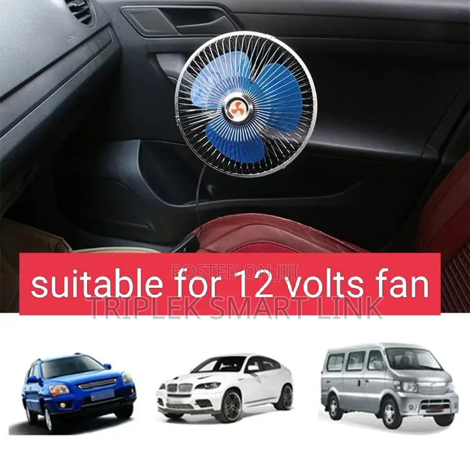 8 Inch 12V/24V Oscillating Fan For Cars, SUV, Van Trucks Etc