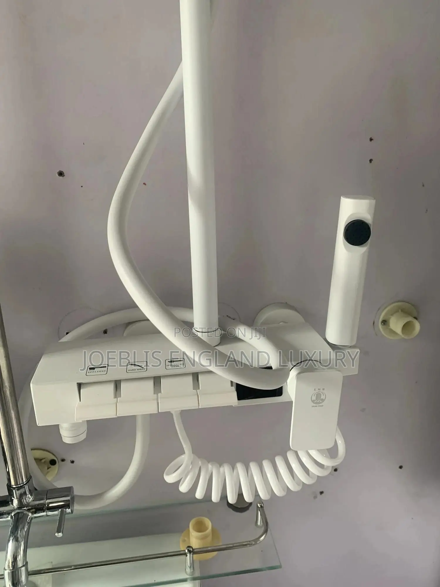 White Shower Time With Temperature Reader