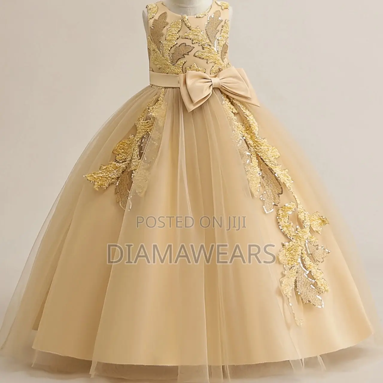 Cream/Gold Princess Full Ball Gown