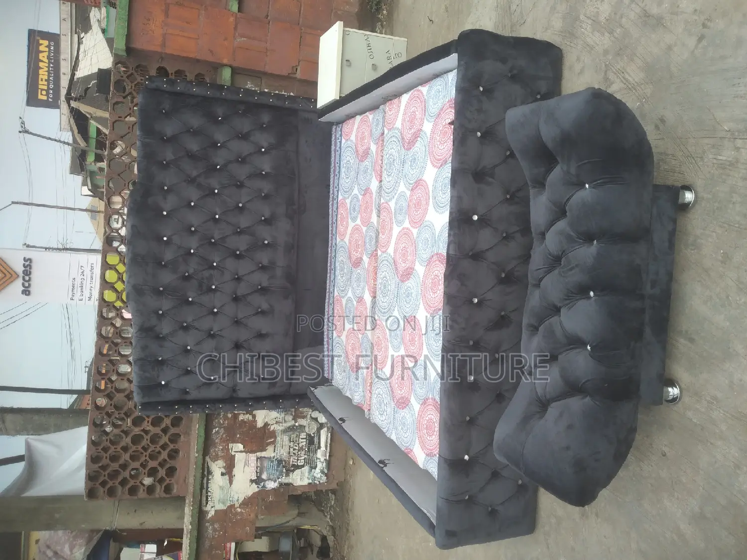 6by6 Ulphostery Padded Bed Frame With Footrest and Bed Side