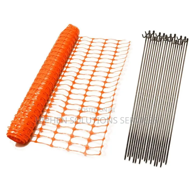 Plastic Safety Fencing Netting Net & Metal Pins