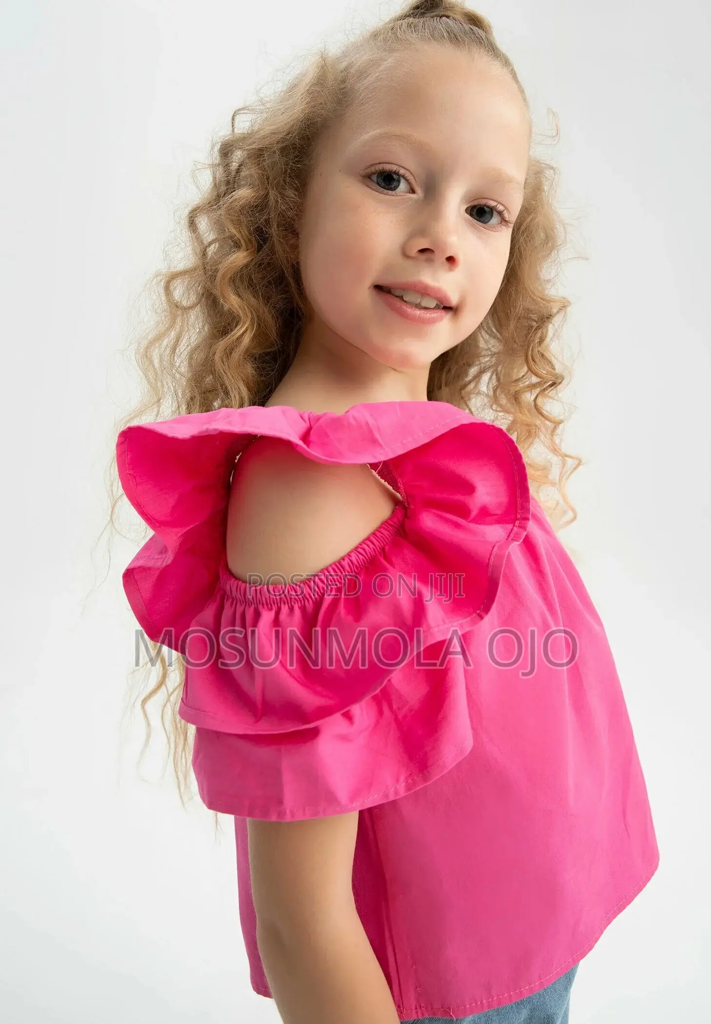 Girl Short Sleeve Blouse With Straps