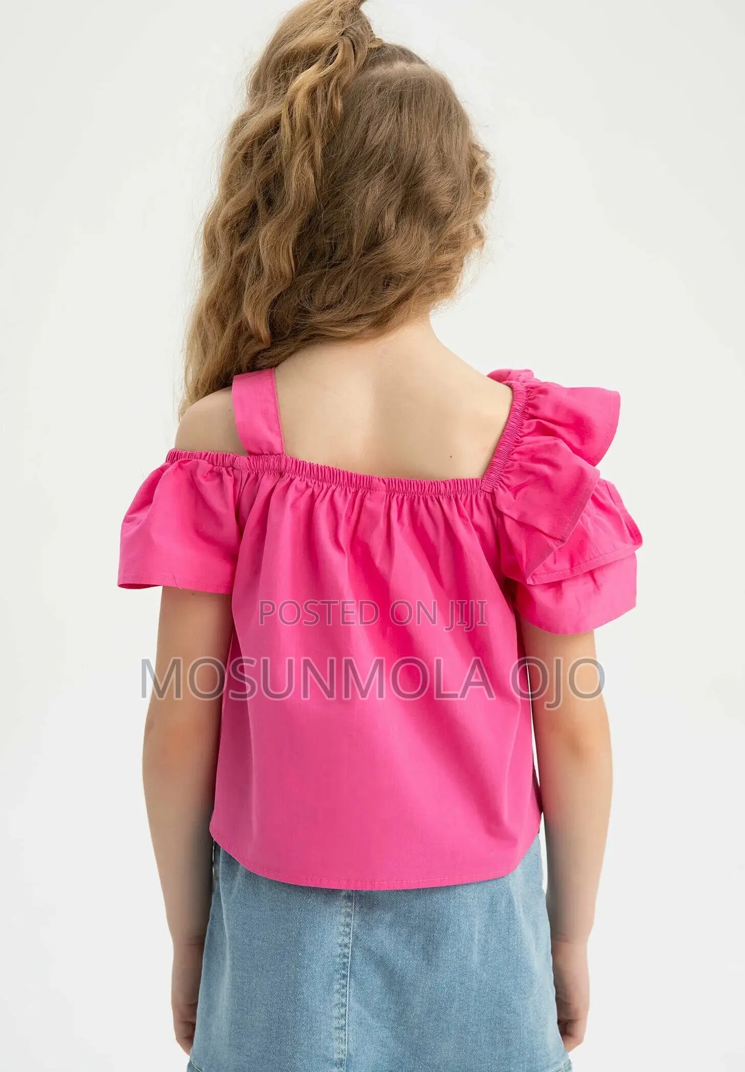Girl Short Sleeve Blouse With Straps