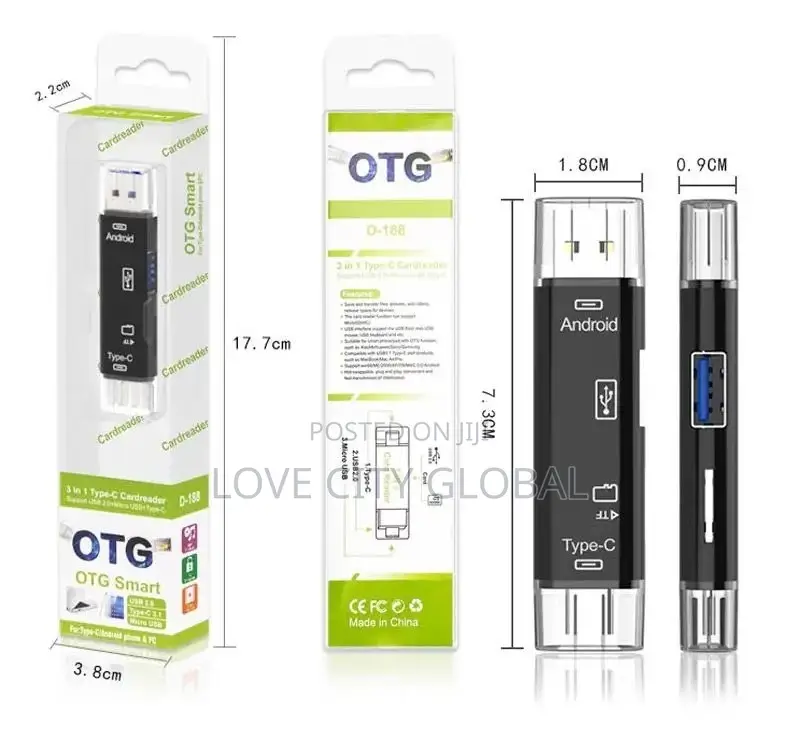 Smart OTG Card Reader 5-in-1usb 3.0,USB C TF Card and USB2.0