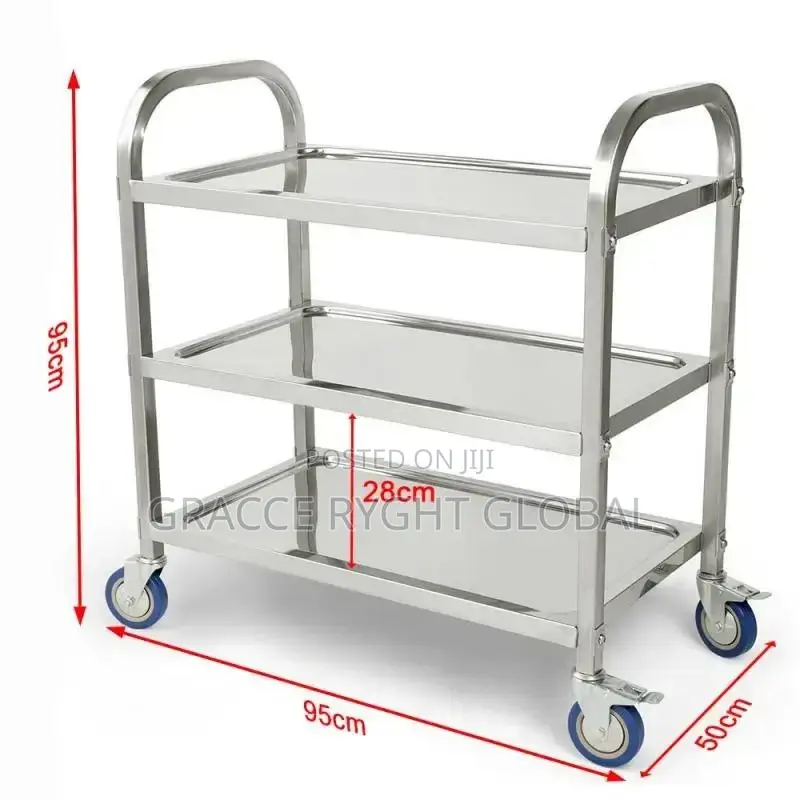 Quality Stainless Steel 3 Layer Food Trolley