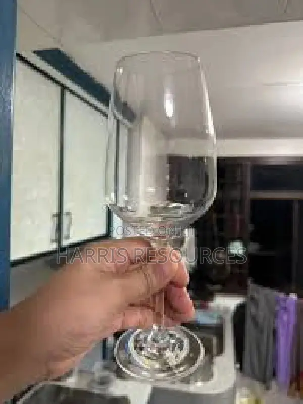 Red Cherry Goblet Transparent Wine Glass Cup - 6pcs