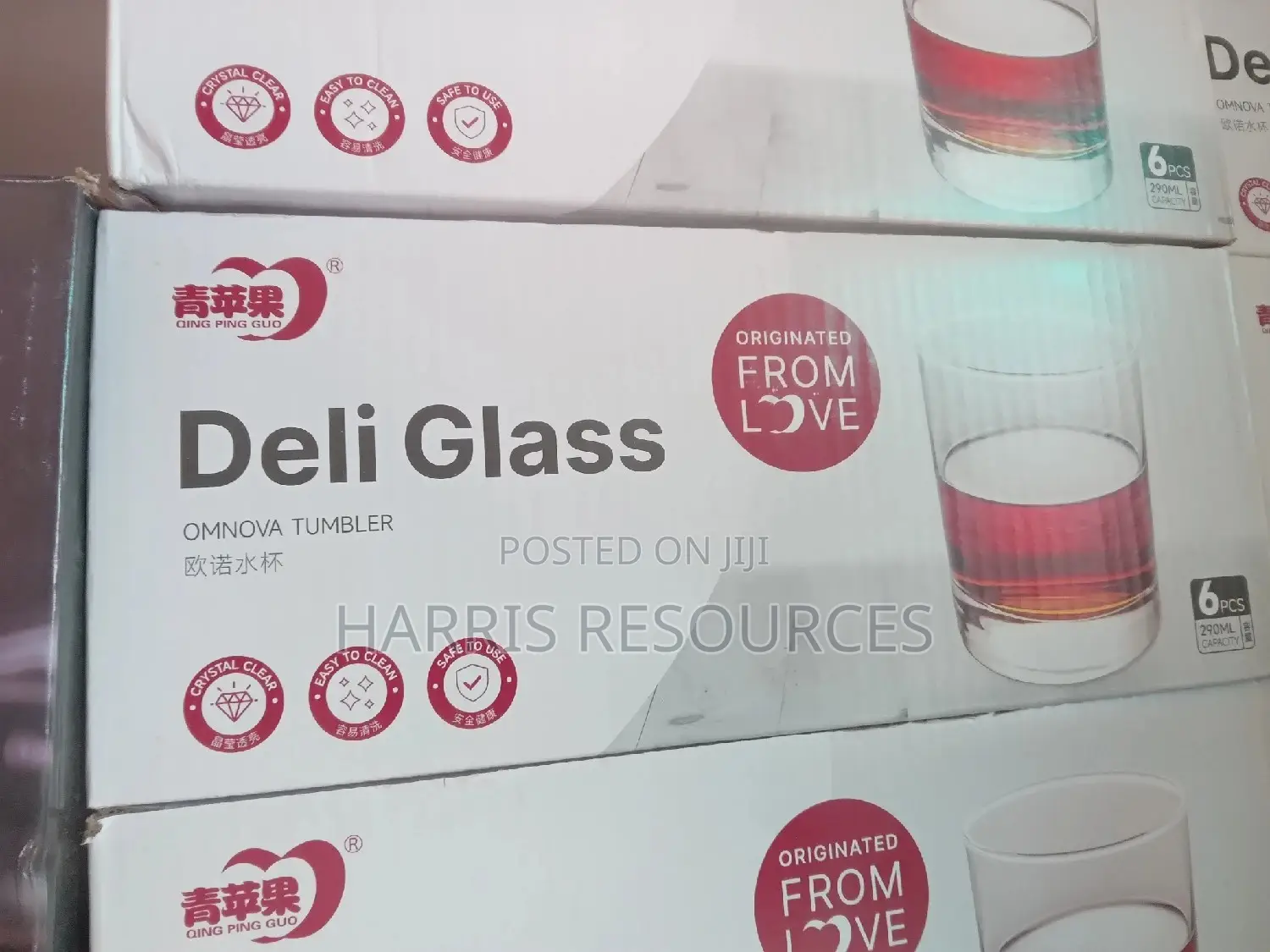 Deli Omnova Transparent Whisky Short Glass Cups - 6pcs