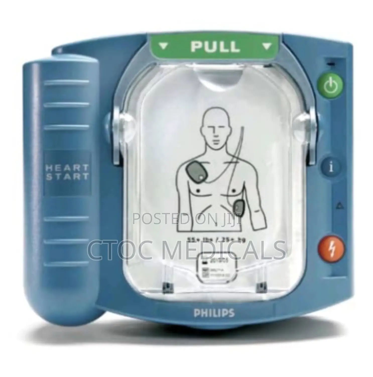 An AED(Automated External Defibrillator, )
