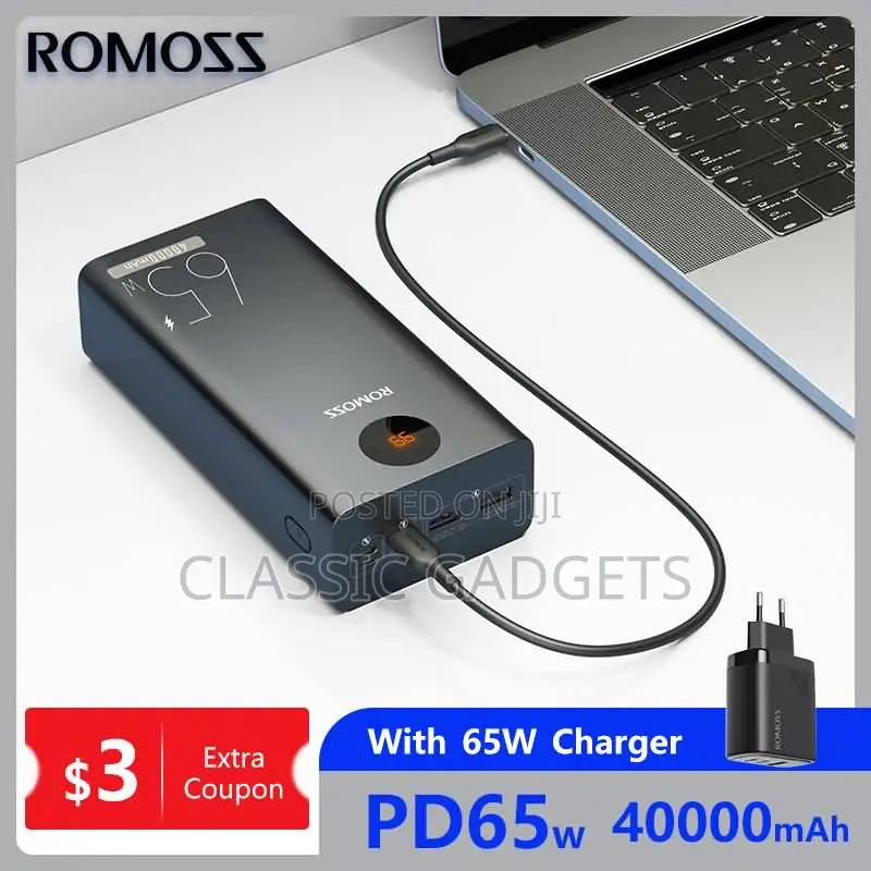 ROMOSS Pea40pro 40000 Mah Portable 65W Fast Charge Powerbank