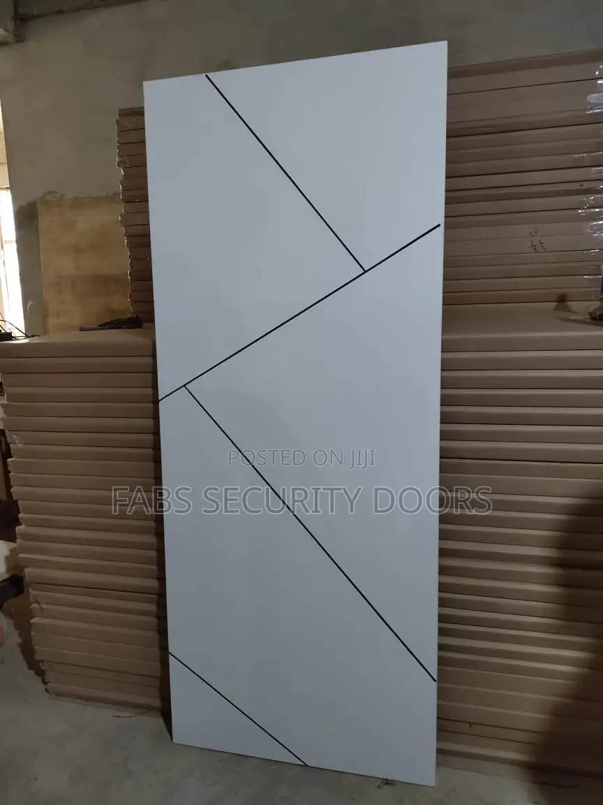 White Wooden Door With Chrome