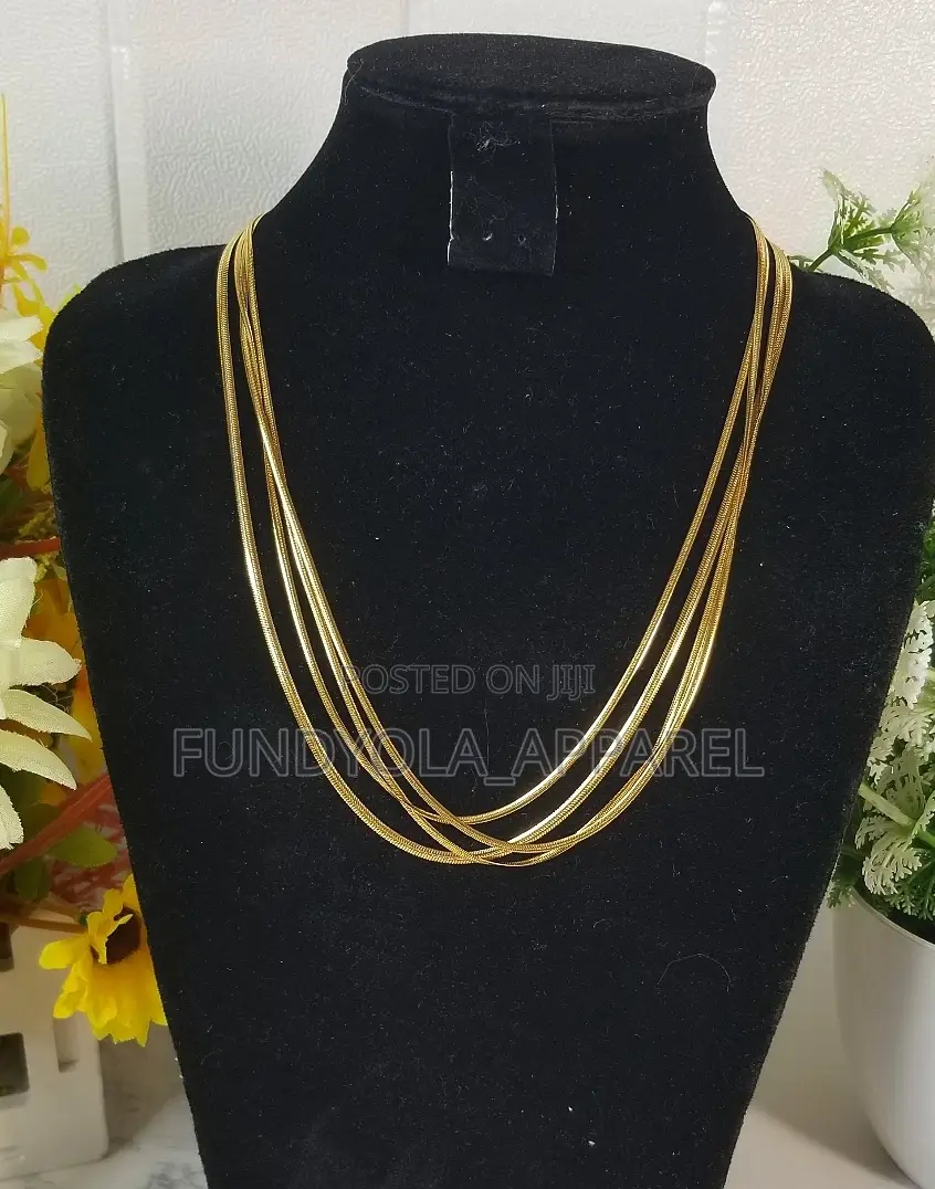 Spiral Flat Steel Gold Short Chain