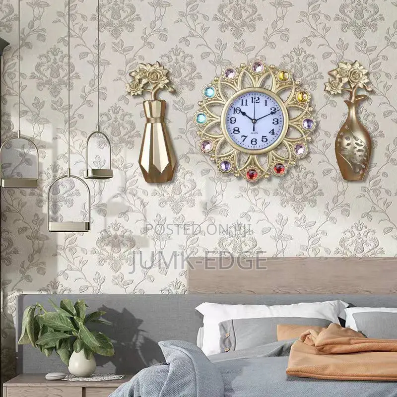 3 in 1 Wall Clock With Flower Design