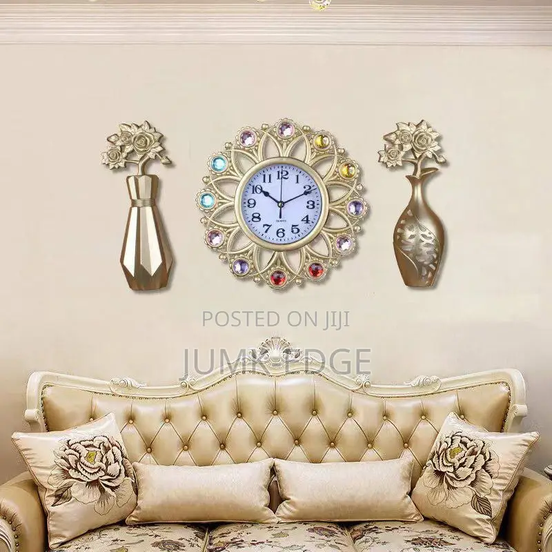 3 in 1 Wall Clock With Flower Design