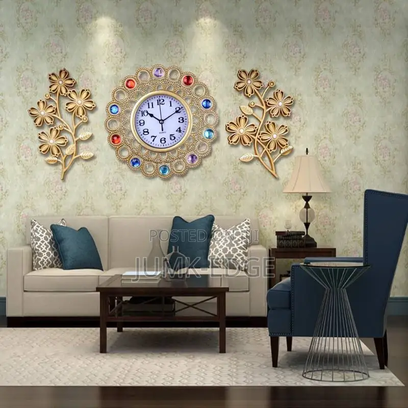 3 in 1 Wall Clock With Flower Design