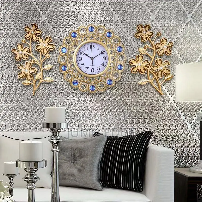 3 in 1 Wall Clock With Flower Design