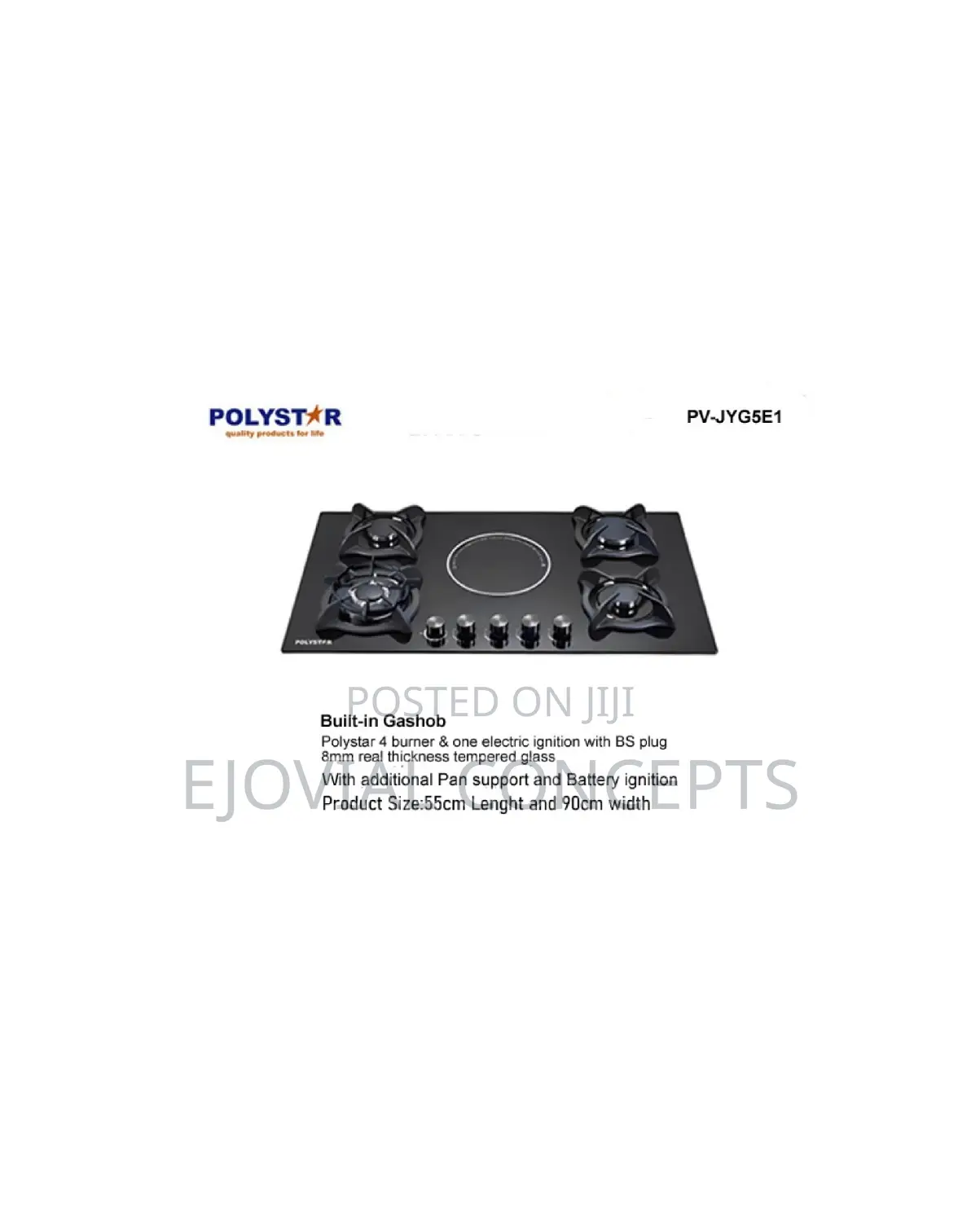Polystar 4 Burner One Electric Built-in Gas Hob