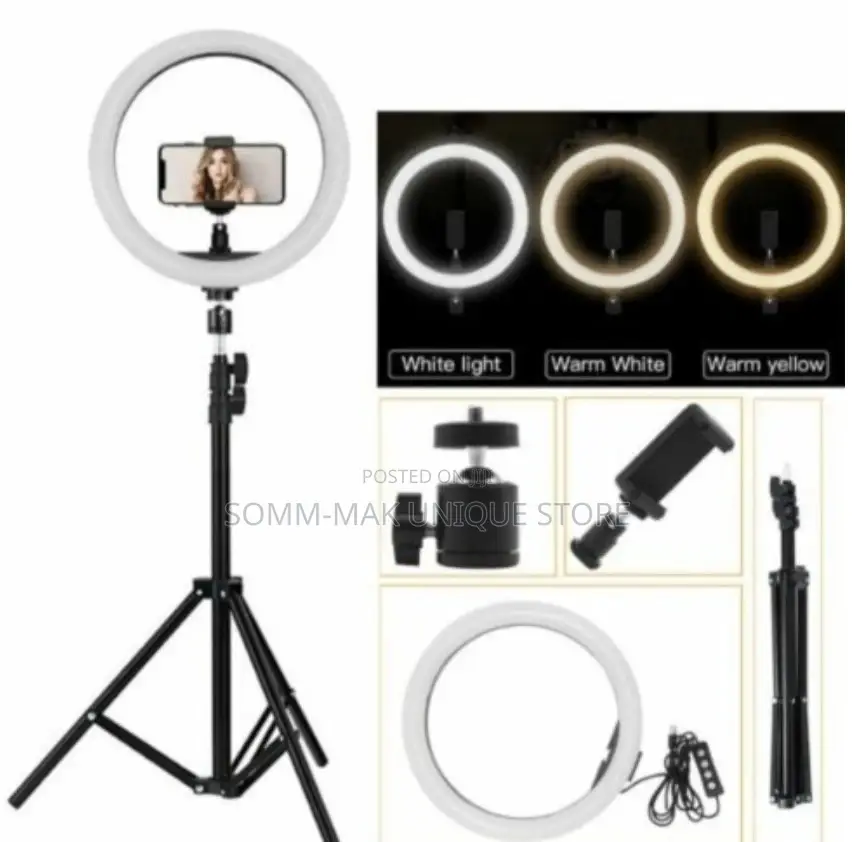 10" Led Selfie Ring Light With Tripod Stand Phone Holder