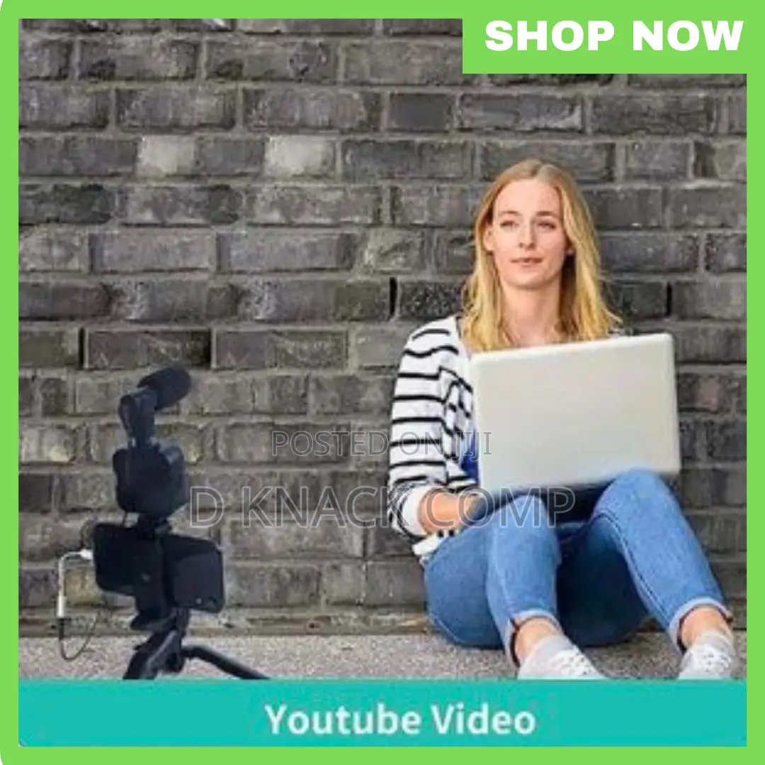 Selfie Stick Vlog Kit With LED Video Light Microphone Tripod