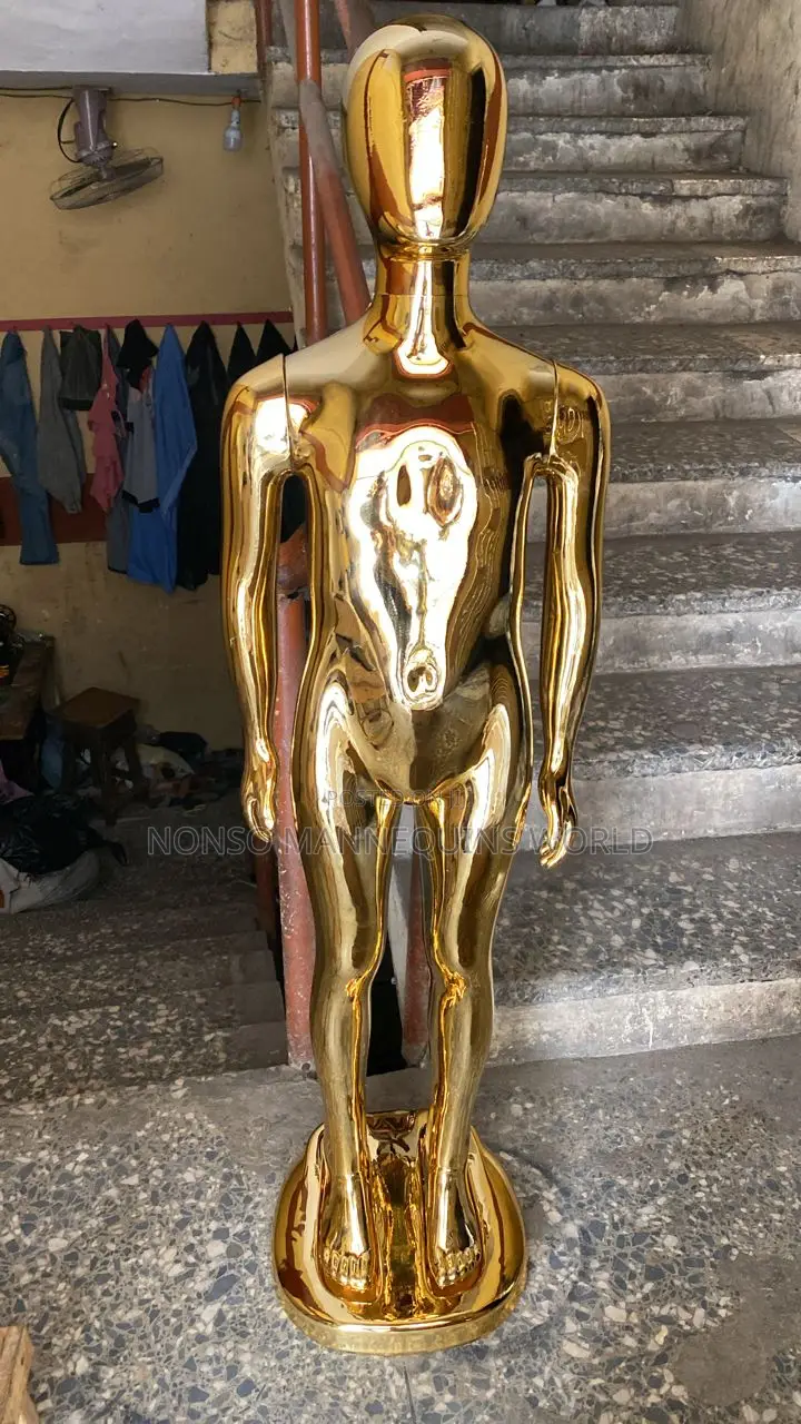 Age 6 To 12 Years Unisex Gold Chrome Children Mannequin