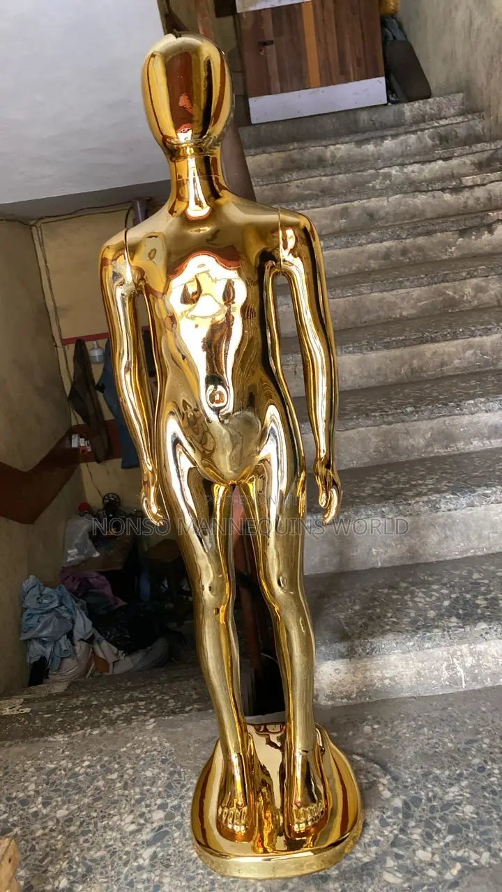 Age 6 To 12 Years Unisex Gold Chrome Children Mannequin