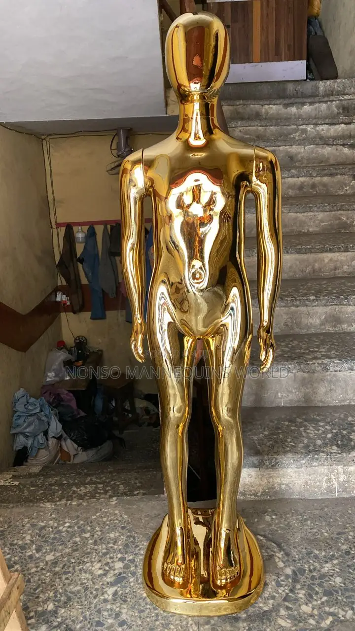 Age 6 To 12 Years Unisex Gold Chrome Children Mannequin