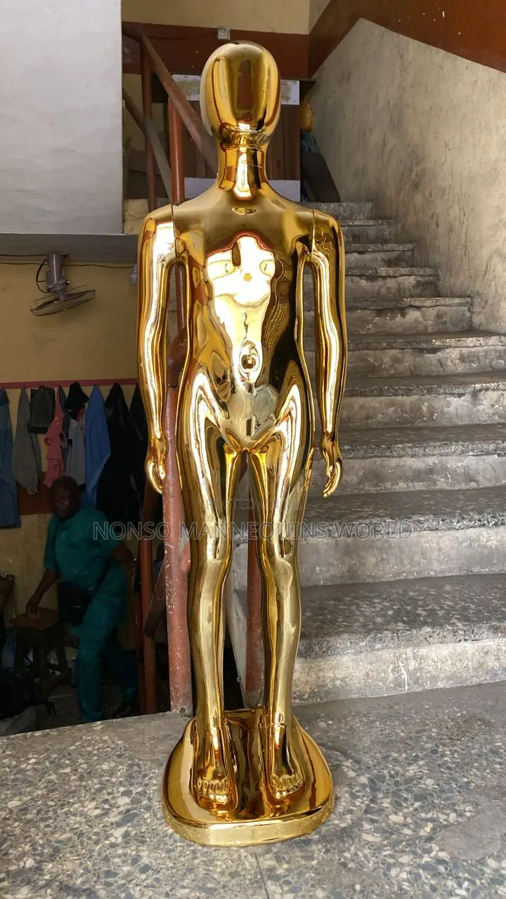 Age 6 To 12 Years Unisex Gold Chrome Children Mannequin