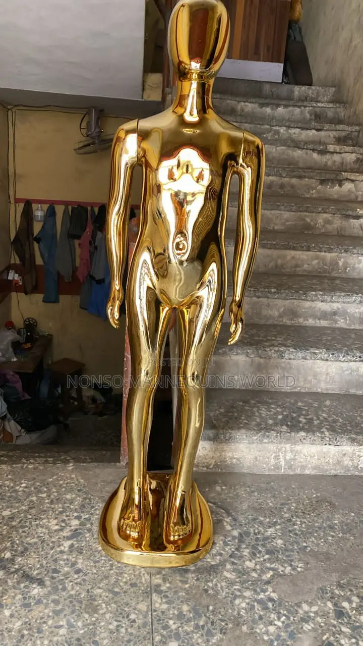 Age 6 To 12 Years Unisex Gold Chrome Children Mannequin