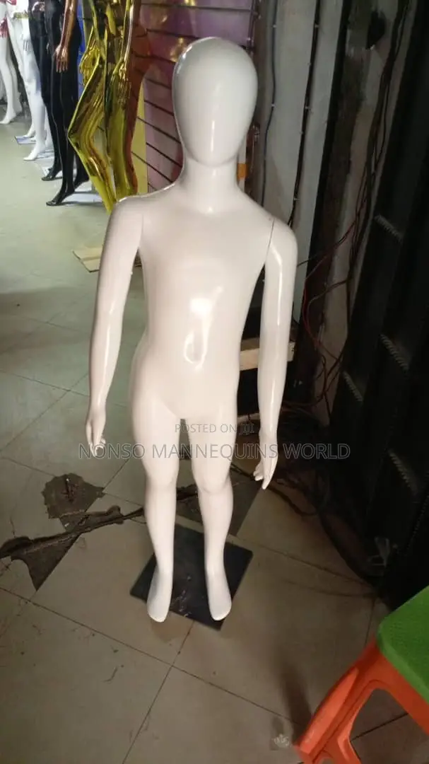 Age 8 To 12 Years Unisex White Glossy Kids Mannequin