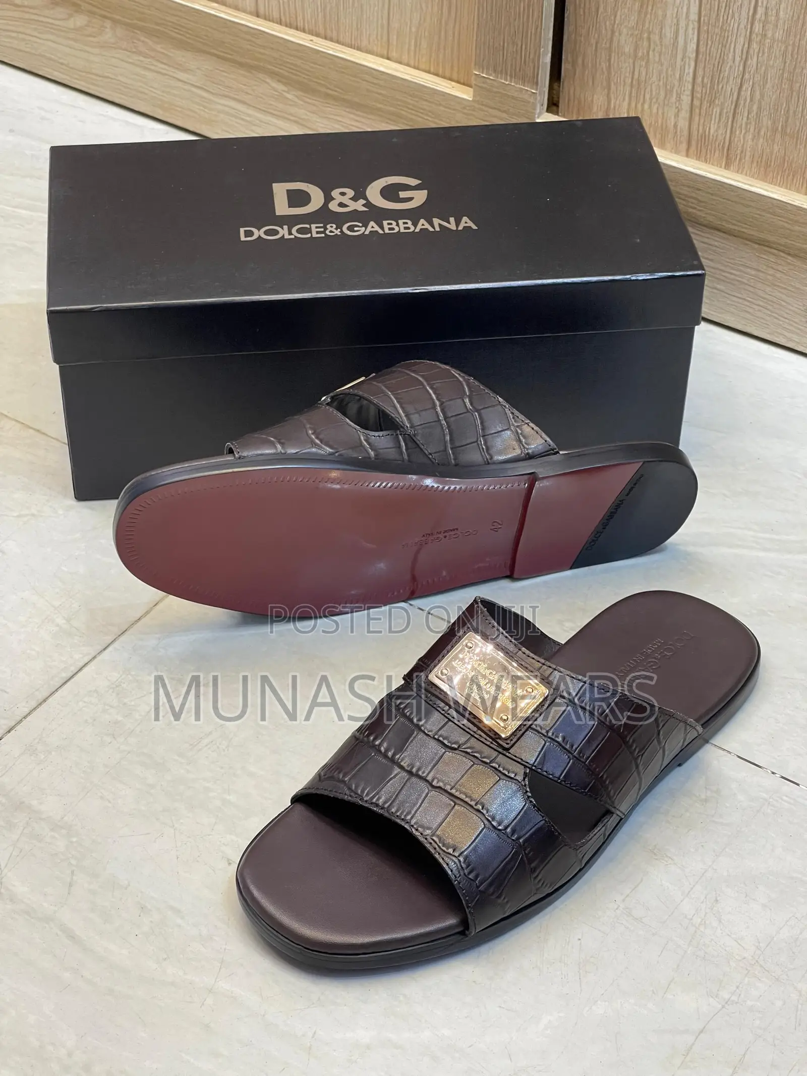 Original Italian Leather D G Slipers