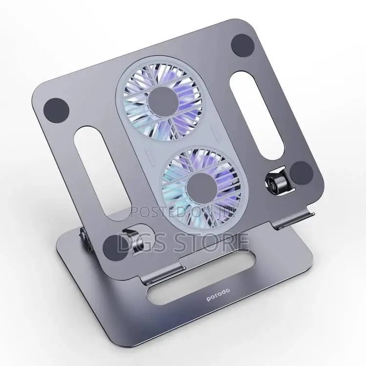 Porodo Adjustable Laptop Stand Dual Cooling Fan