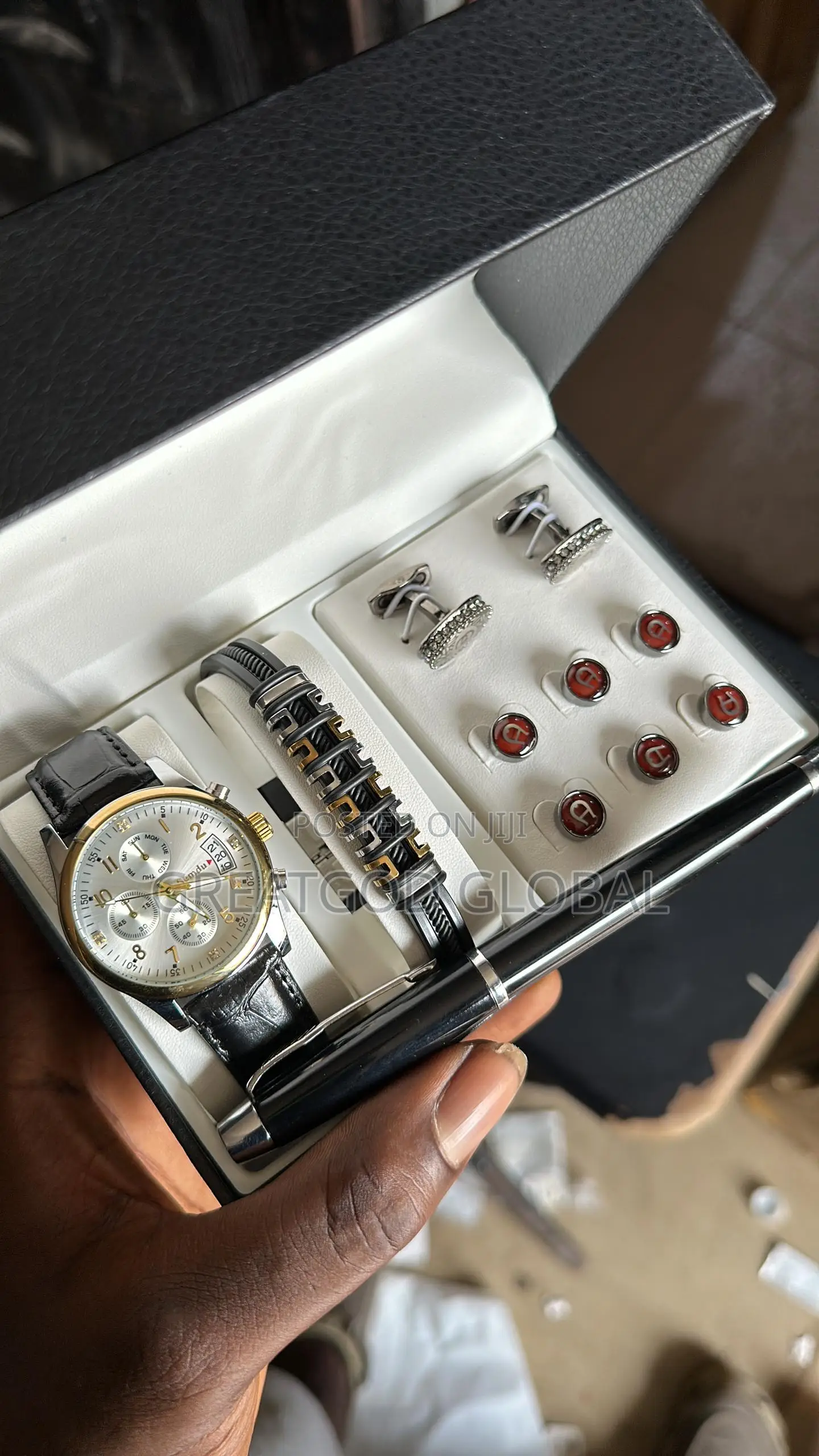 Chronograph Wristwatch Set, Bangles, CUFFLINKS
