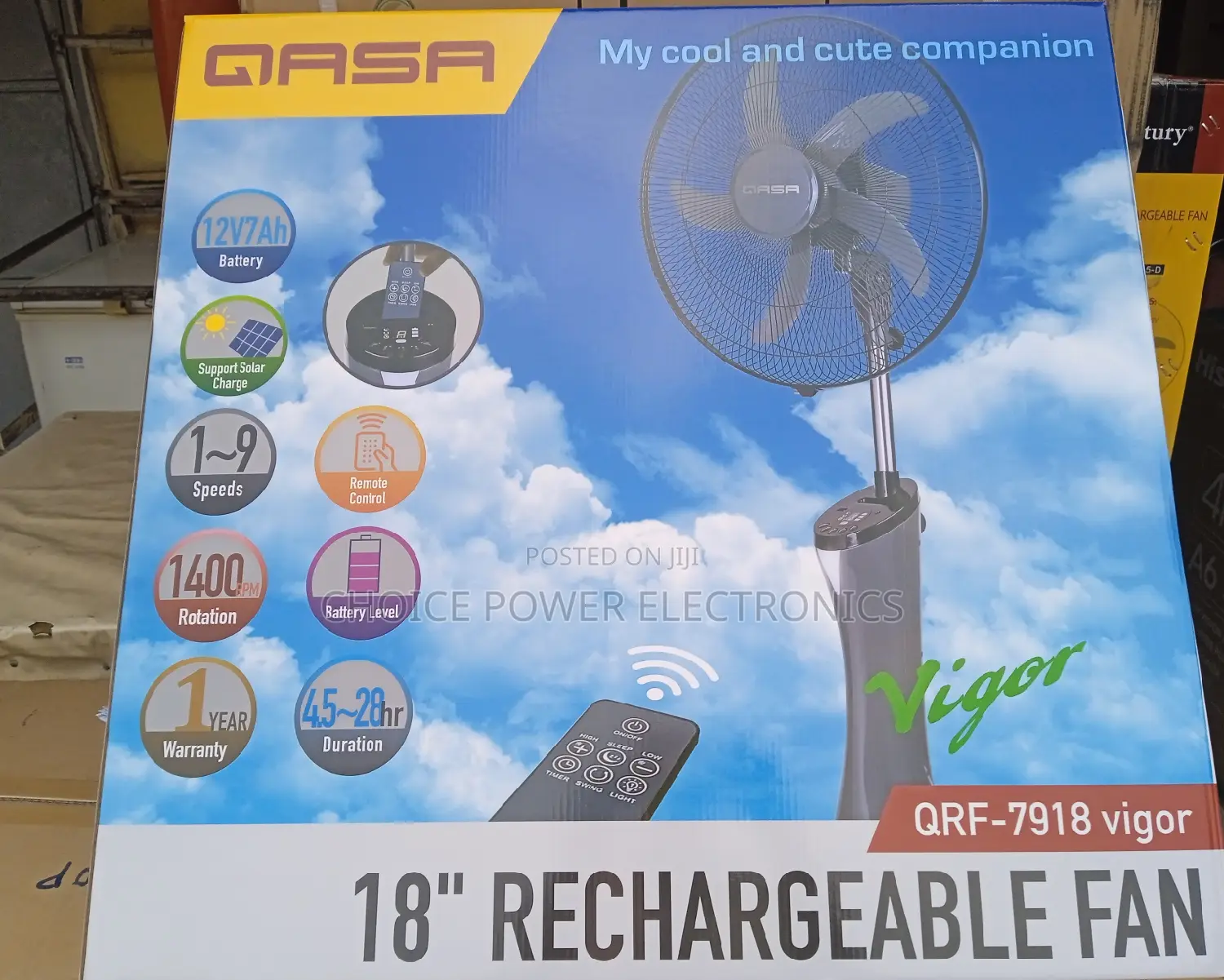 Qasa Rechargeable Fan 18inches