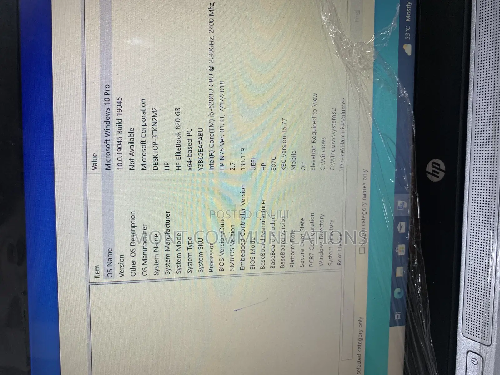 Laptop HP EliteBook 820 G3 8GB Intel Core I5 SSD 256GB