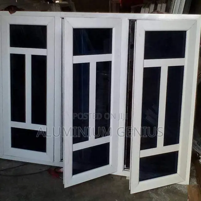 White Casement Window With Burglary and Net