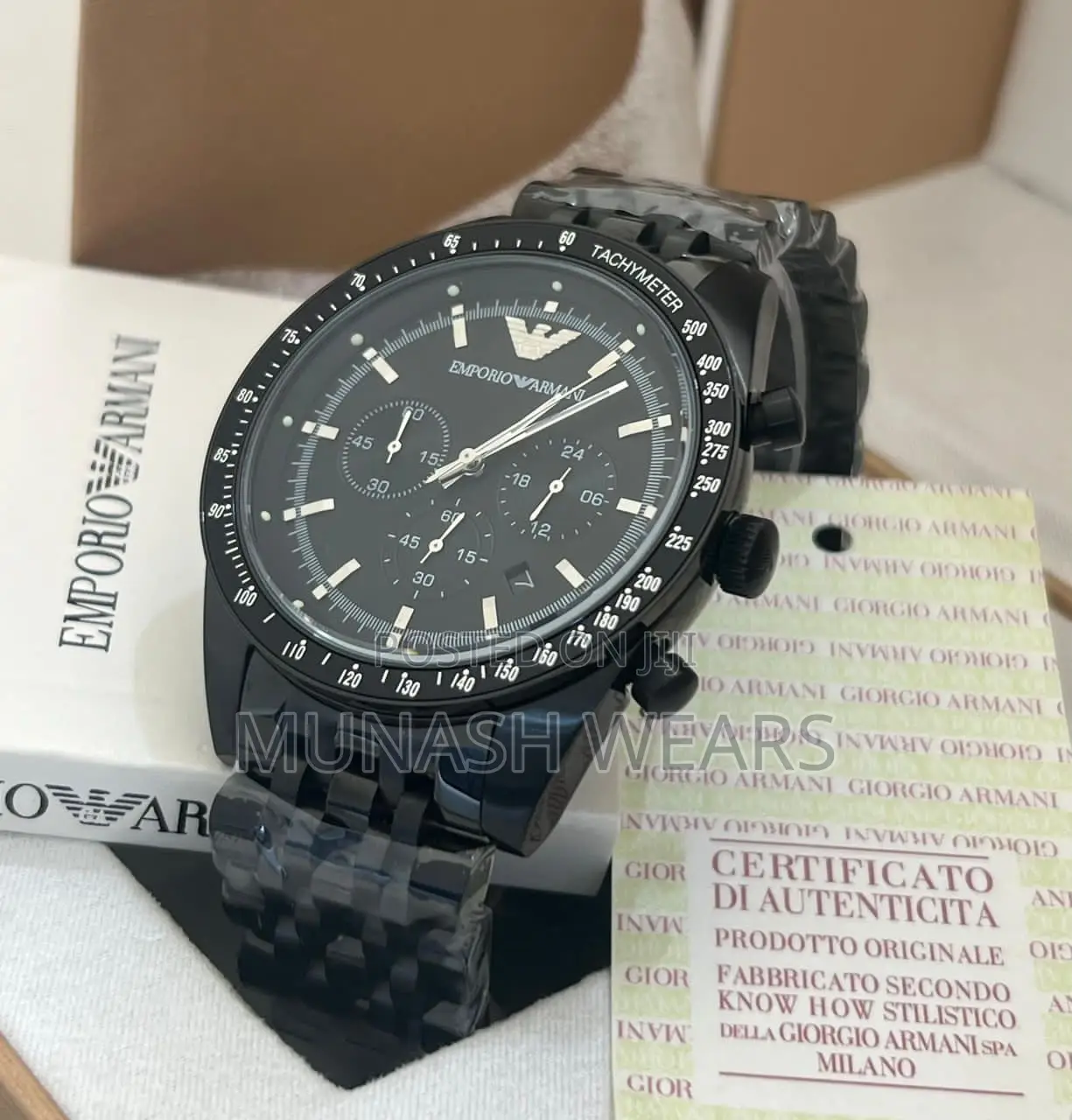 Luxury Ceramic Water Resistant Armani Wristwatch