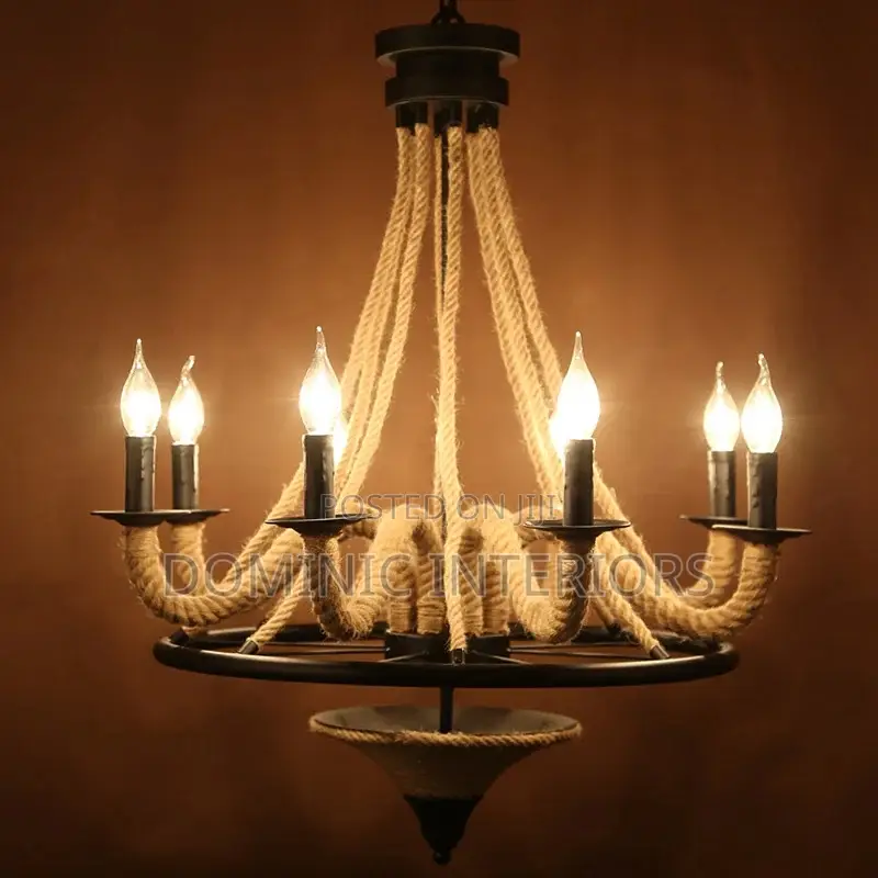 Hand Woven Hemp Rope Chandelier
