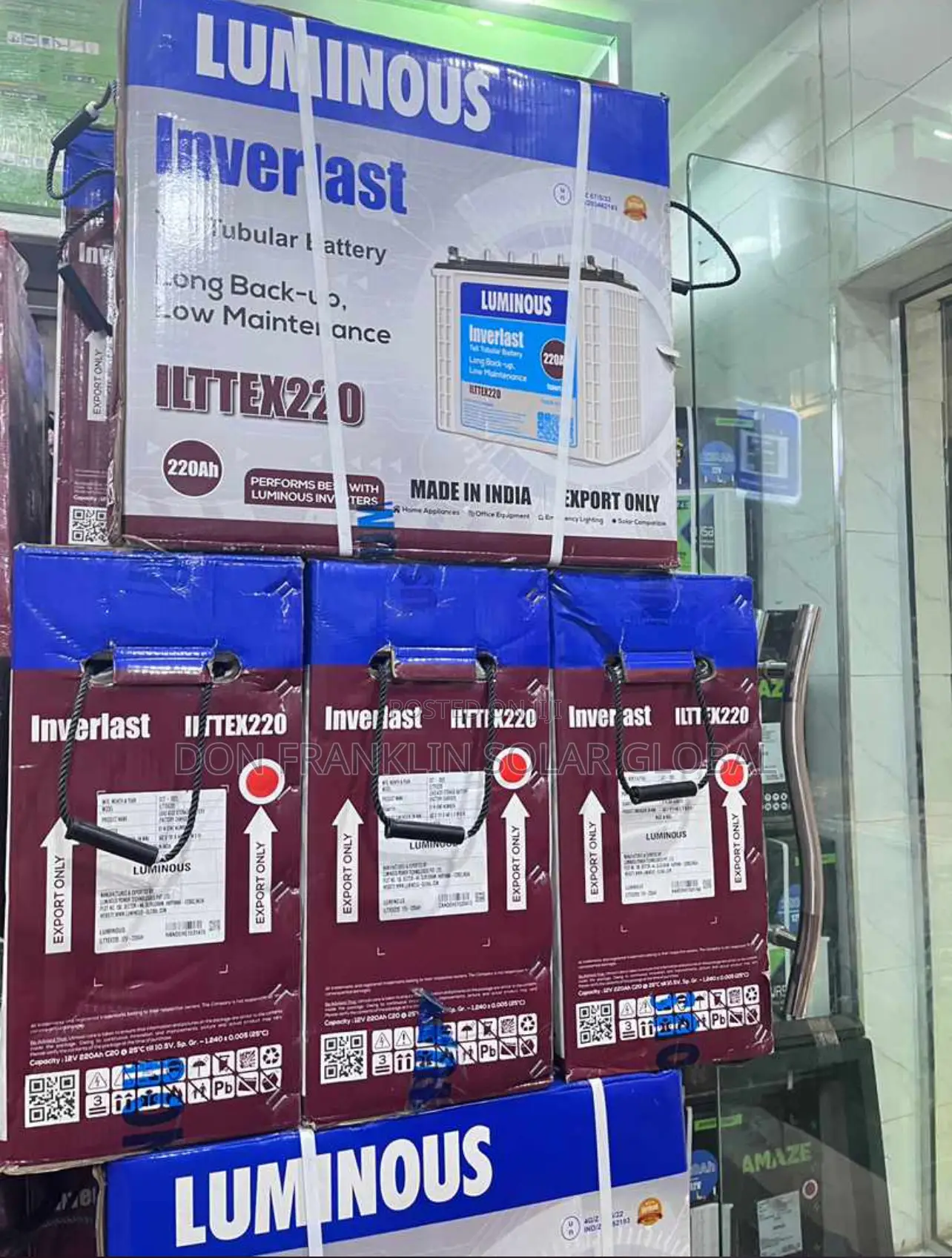220ah Luminous Inverlast Solar Inverter Battery With Warrant