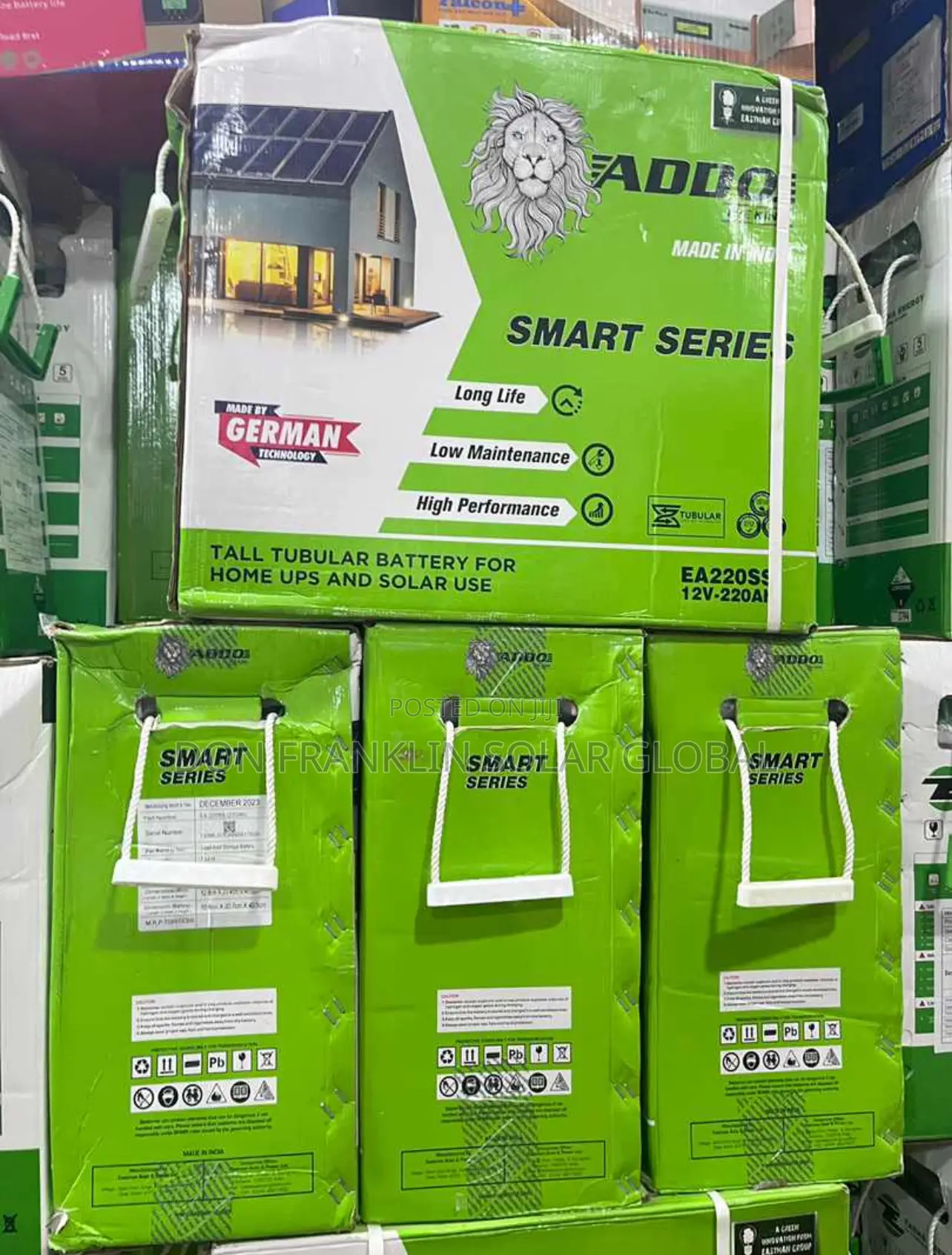 220ah Addo Smart Series Tall Tubular Battery 