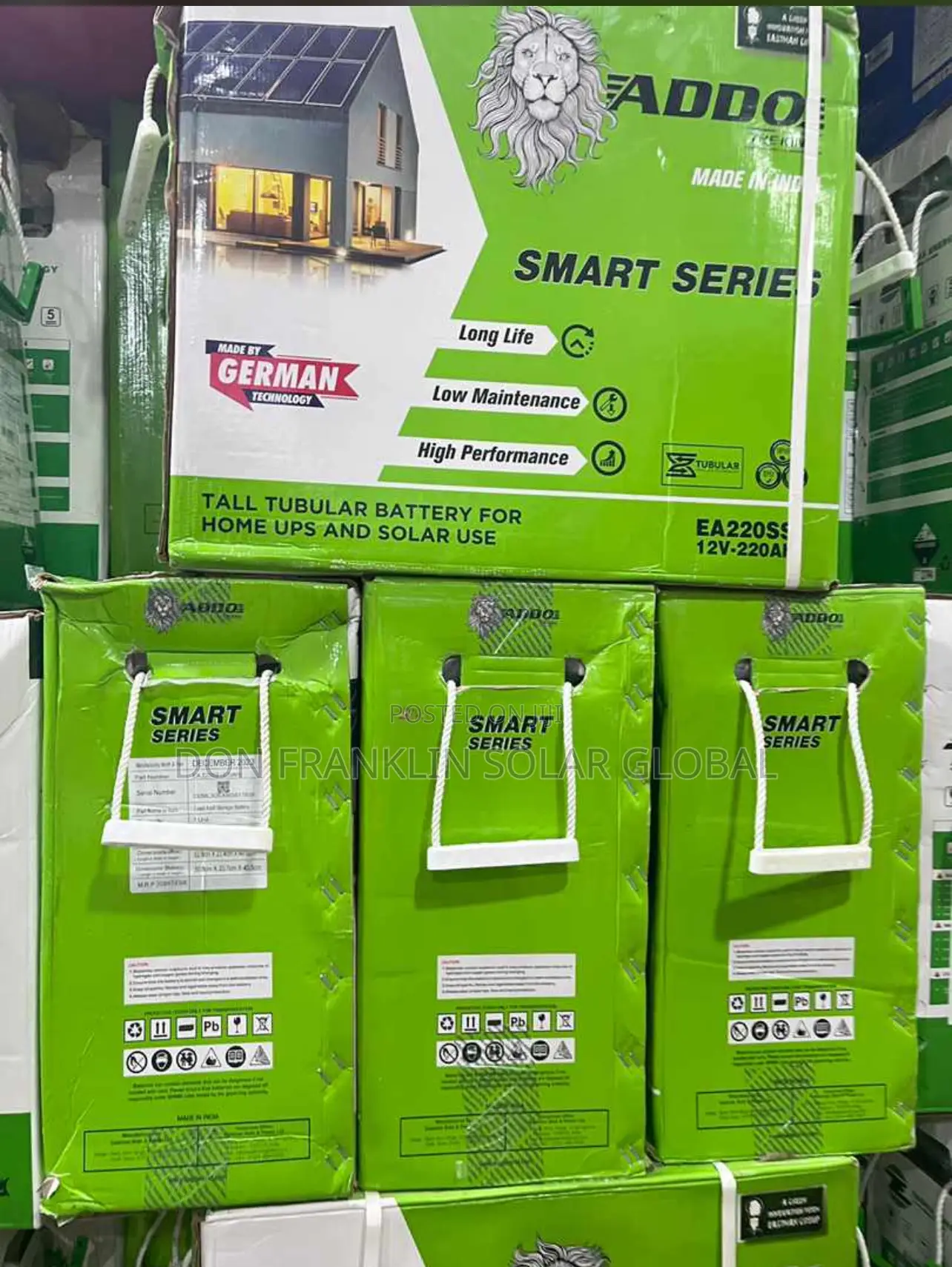 220ah Addo Smart Series Tall Tubular Battery 