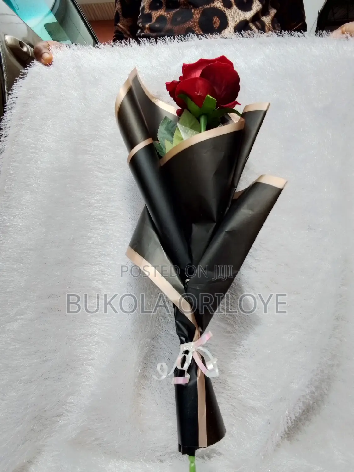Single Stem Faux Velvet Rose