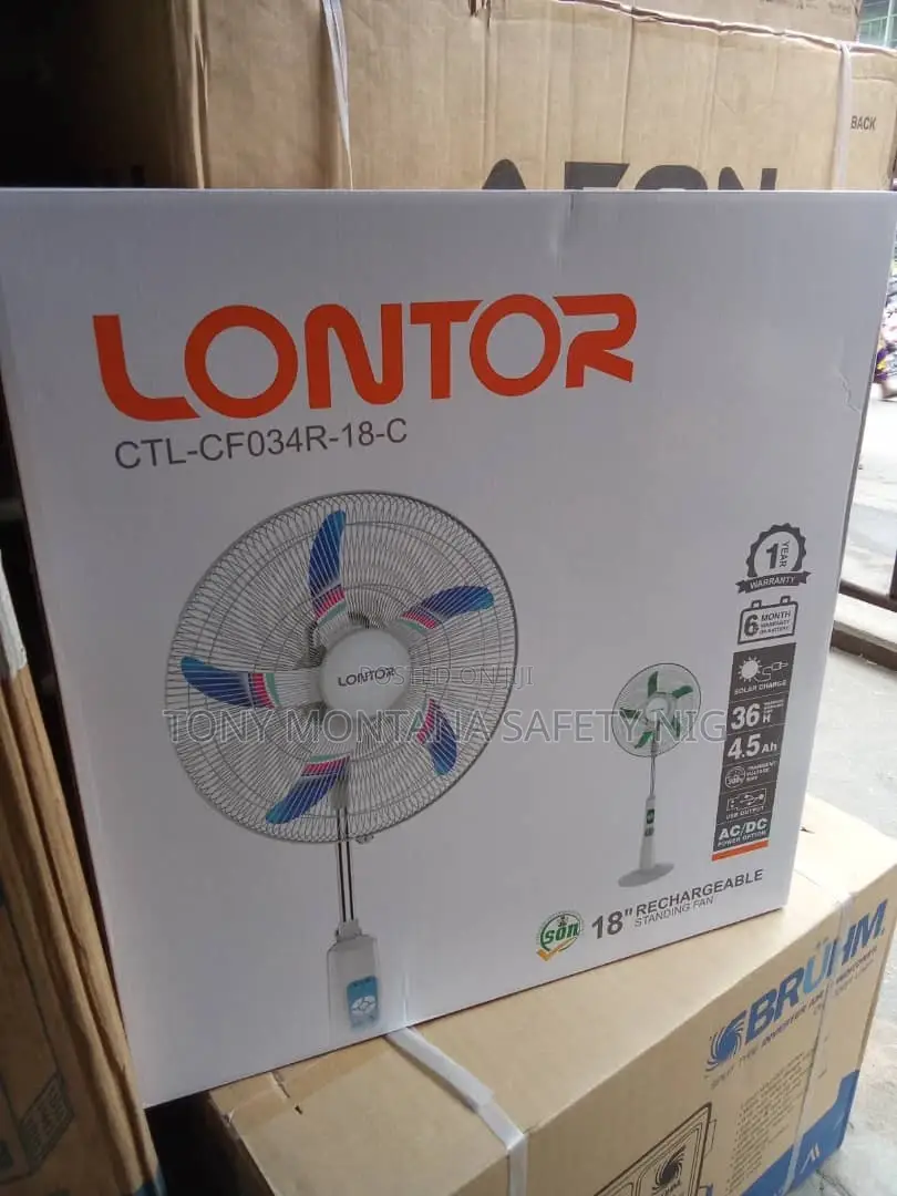 18inch Lontor Rechargeable Standing Fan