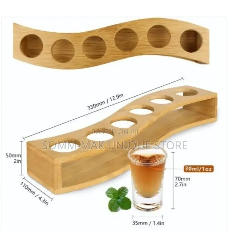 Tequila Shot Glasses Tray Holder With Cup